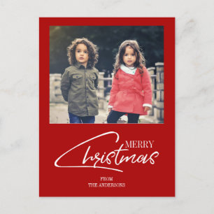 Nostalgisches Weihnachts-Script Holiday Foto Postc Feiertagspostkarte