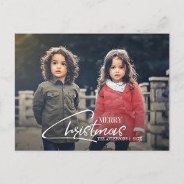 Nostalgisches Weihnachts-Script Holiday Foto Postc Feiertagspostkarte