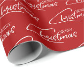 Nostalgisches Weihnachts-Script-Wrapping Paper Geschenkpapier (Rolleneckpunkt)