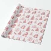 Nostalgisches Weihnachts-Toile-Wrap-Papier Geschenkpapier (Ungerollt)