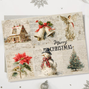 Nostalgisches Weihnachts-Vintage-Journal Feiertagspostkarte