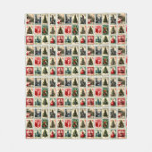 Nostalgisches Weihnachtsmuster der Briefmarke Fleecedecke (Vorderseite)