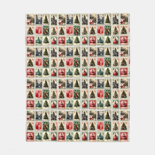 Nostalgisches Weihnachtsmuster der Briefmarke Fleecedecke (Vorderseite)