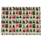 Nostalgisches Weihnachtsmuster der Briefmarke Große Geschenktüte (Vorderseite)
