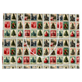 Nostalgisches Weihnachtsmuster der Briefmarke Große Geschenktüte (Rückseite)