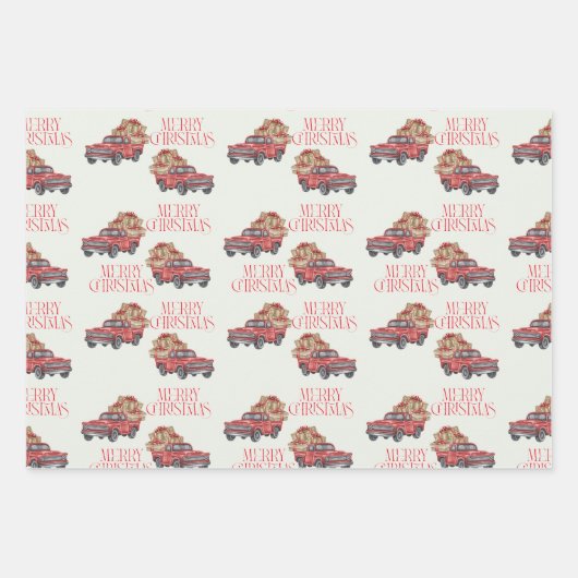 Nostalgisches Weihnachtswrapping Paper Geschenkpapier Set (Vorderseite)