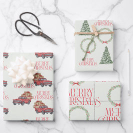 Nostalgisches Weihnachtswrapping Paper Geschenkpapier Set