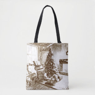 Nostalgisches Weihnachtszuhause für Weihnachtseink Tasche
