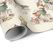 Nostalgisches Winterbacken Geschenkpapier (Rolleneckpunkt)