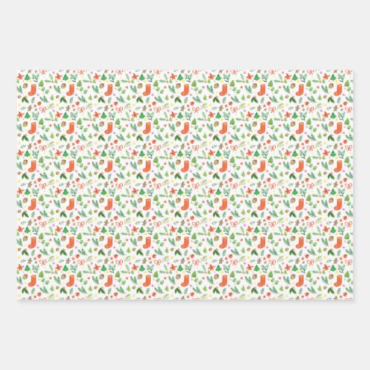 Nostalgisches Winterdorf Weihnachten Geschenkpapier Set (Vorderseite 3)