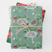 Nostalgisches Winterdorf Weihnachten Geschenkpapier Set (Beispiel)