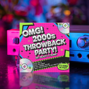 Nostalgisches Y2K-Rückschlag Silvester-Party Einladung