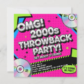 Nostalgisches Y2K-Rückschlag Silvester-Party Einladung (Vorderseite)