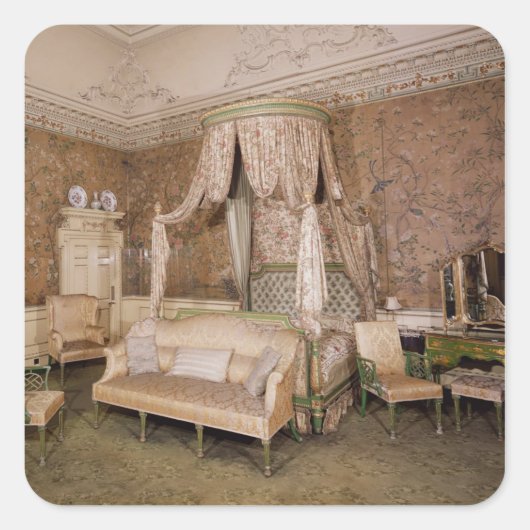 Nostell Priory, das Schlafzimmer mit Staat, 1771 Quadratischer Aufkleber (Vorderseite)