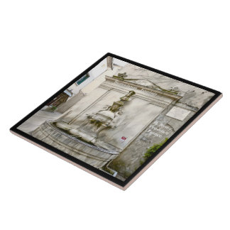 Nostradamas Fountain, St Remy, France Ceramic Tile Fliese