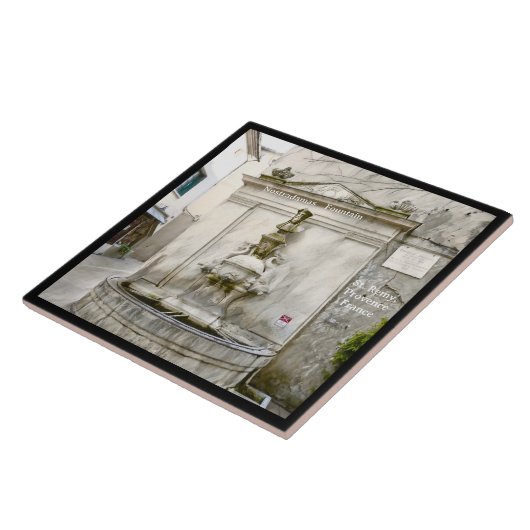 Nostradamas Fountain, St Remy, France Ceramic Tile Fliese (Seite)