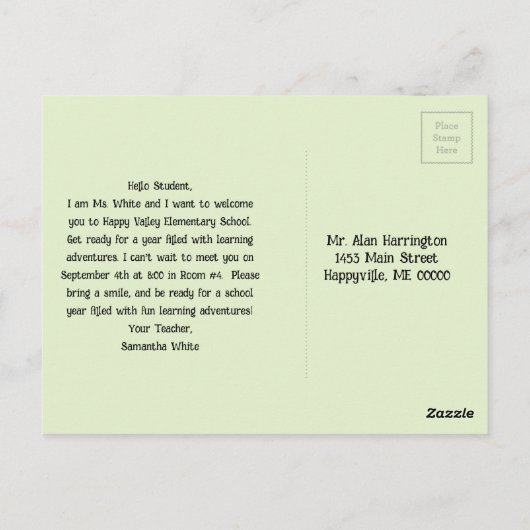 Nosy Deer kann nicht warten, dich zu treffen Lehre Postkarte (Rückseite)