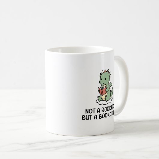 Not A Bookworm But Bookdragon Funny Book Lover Kaffeetasse (VorderseiteRechts)