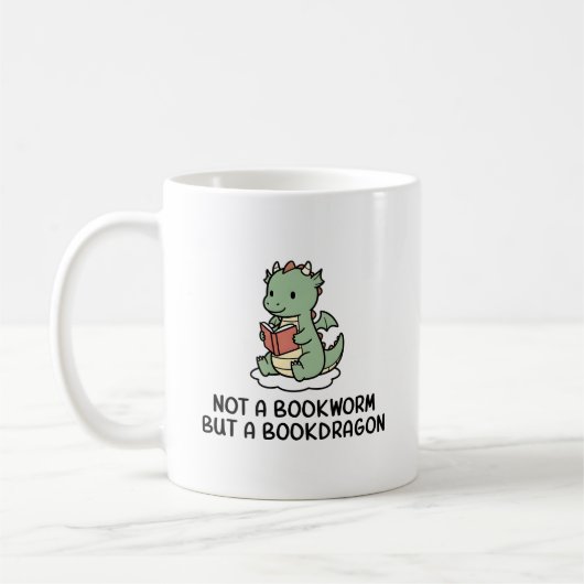 Not A Bookworm But Bookdragon Funny Book Lover Kaffeetasse (Links)