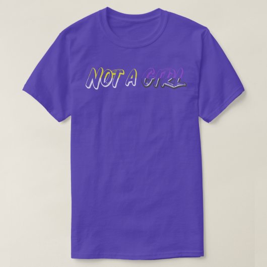 Not a Girl LGBTQ Non-binary Pride  T-Shirt (Design vorne)