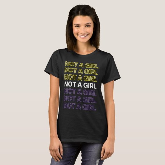 Not A Girl Nonbinary Pride Flag For Enby T-Shirt (Vorne ganz)