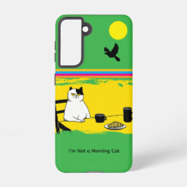 Not a Morning Cat Grumpy Cat Galaxy Case – Green Samsung Galaxy Hülle