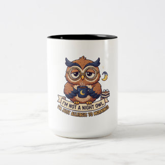 Not a Night Owl Coffee Mug | Allergic to Mornings Zweifarbige Tasse