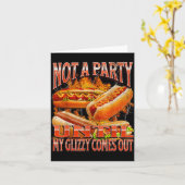 Not A Party Until Glizzy Funny Wiener Hot Dog Meme Karte (Gelbe Blume)