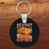 Not A Party Until Glizzy Funny Wiener Hot Dog Meme Schlüsselanhänger (Vorderseite)