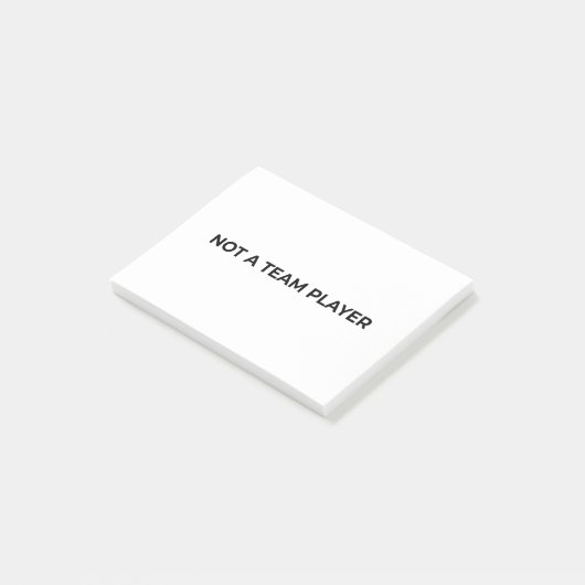 Not A Team Player Minimalist Professional  Post-it Klebezettel (angewinkelt)