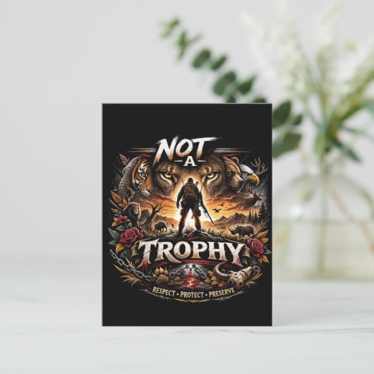 Not a Trophy Postkarte (Stehend Vorderseite)
