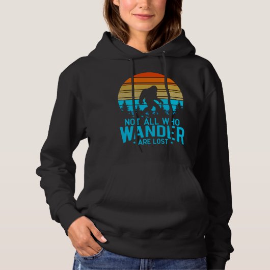 Not All Who Wander are Lost | Bigfoot Retro Design Hoodie (Vorderseite)