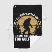 Not all Who Wander Are Lost Funny Bigfoot Golfing  Golfhandtuch (Insitu)