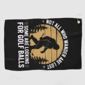 Not all Who Wander Are Lost Funny Bigfoot Golfing  Golfhandtuch (Horizontal)