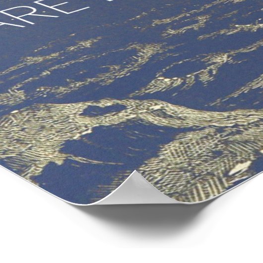 Not all who wander are lost moon and earth in blue poster (Ecke)