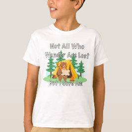 "Not All Who Wander" Lost Cartoon Bear T-Shirt