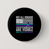 Not All Wounds Are Visible American Flag Suicide P Button (Vorderseite)