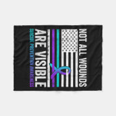Not All Wounds Are Visible American Flag Suicide P Fleecedecke (Vorderseite (Horizontal))