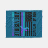 Not All Wounds Are Visible American Flag Suicide P Fleecedecke (Vorderseite (Horizontal))