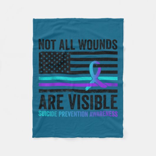 Not All Wounds Are Visible American Flag Suicide P Fleecedecke (Vorderseite)