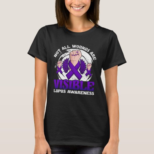 Not All Wounds Are Visible Lupus Warrior Purple Ri T-Shirt (Vorderseite)