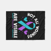 Not All Wounds Are Visible Suicide Awareness Menta Fleecedecke (Vorderseite (Horizontal))