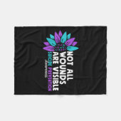 Not All Wounds Are Visible Suicide Awareness Menta Fleecedecke (Vorderseite (Horizontal))