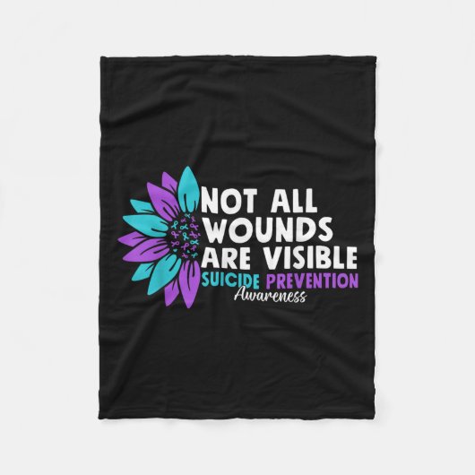 Not All Wounds Are Visible Suicide Awareness Menta Fleecedecke (Vorderseite)