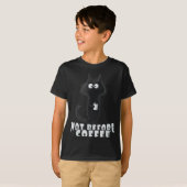 Not Before Coffee-tee Design – Funny Morning Cat A T-Shirt (Vorne ganz)