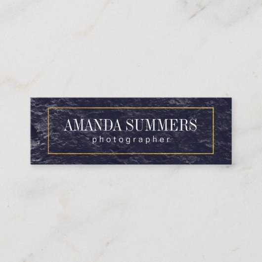 Not Blue Gold Border | Verspätung Mini Visitenkarte (Vorderseite)