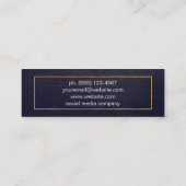 Not Blue Gold Border | Verspätung Mini Visitenkarte (Rückseite)