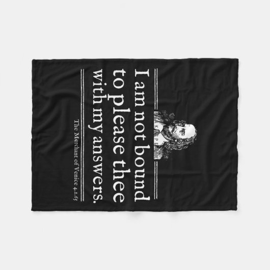 Not Bound To Please Shakespeare Quote Shirt Theate Fleecedecke (Vorderseite (Horizontal))