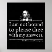 Not Bound To Please Shakespeare Quote Shirt Theate Poster (Vorne)