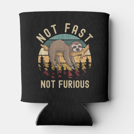 Not Fast Not Furious Funny Sloth Sleeping Dosenkühler (Rückseite)